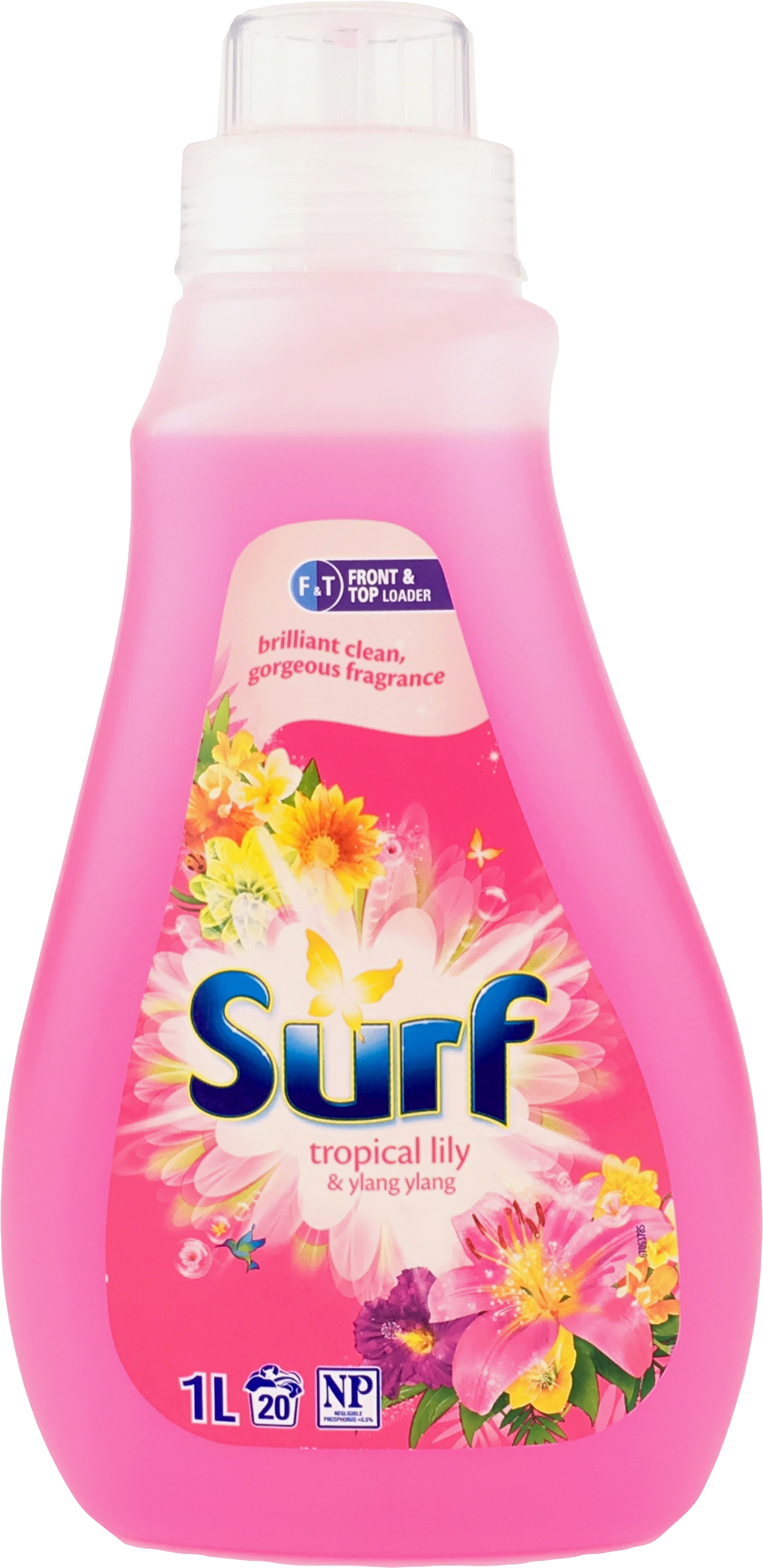 Surf 2 In 1 Tropical Lily Front & Top Loader Laundry Liquid Detergent 1L
