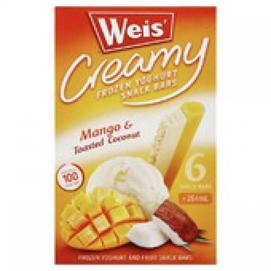 Weis Mango & Toast Coconut Frozen Yoghurt Bars 6 pack 264mL