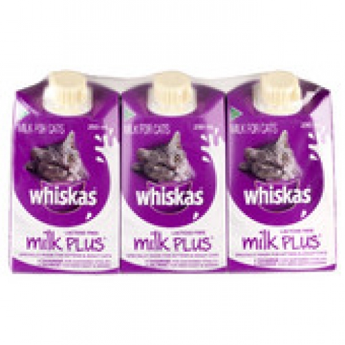 Whiskas Milk Plus 3 Pack Cat Food 750mL