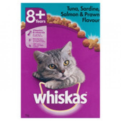 Whiskas Tuna Sardine Salmon & Prawn Adult Dry Cat Food 1kg